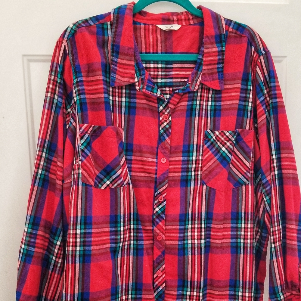 Button down plaid shirt